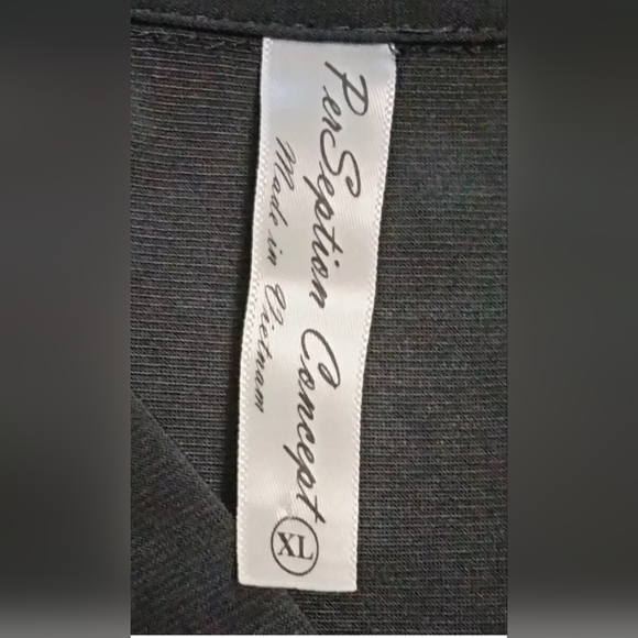 Per Section Concept Women Black Red Geometric Short Sleeve Tunic Blouse XL - Picture 5 of 6